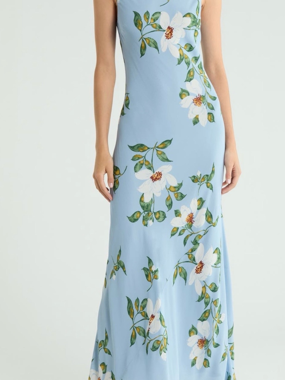 Reformation Prescott Mermaid Maxi Dress in Louisiana Blue